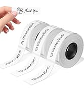 D30 Label Tape, for D30 D32 D10 D35 Q30 Label Maker, Black on White Thermal Paper Self-Adhesive L...