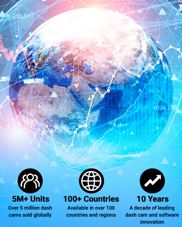 Digital illustration of Earth with network connections, showing three icons below indicating global reach metrics for SME units, countries covered, and years of operation.