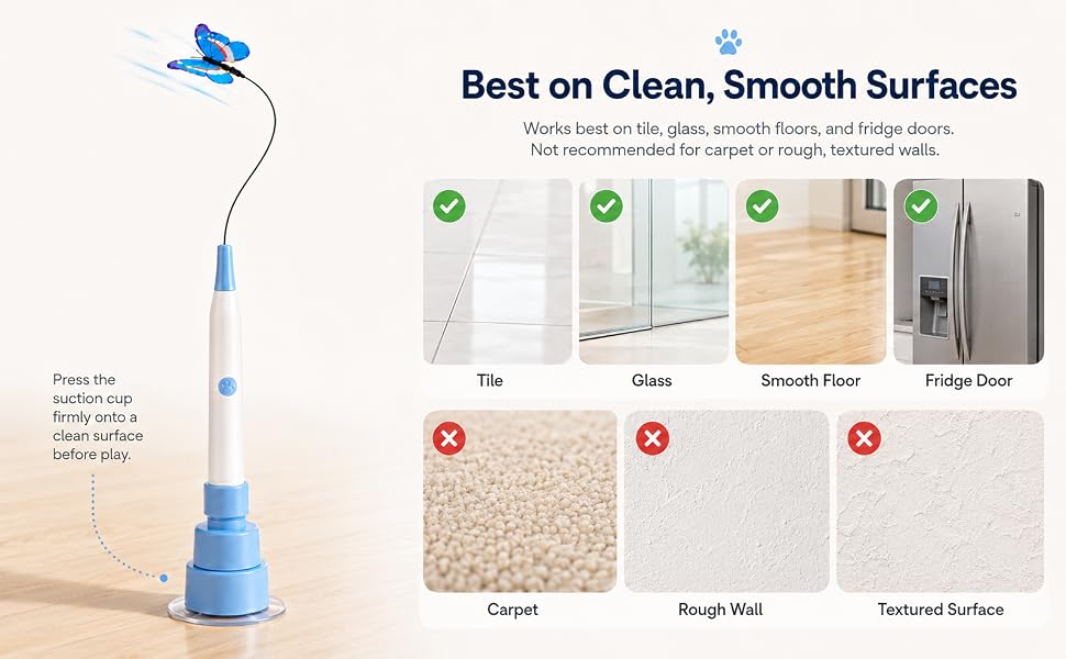 Surface guide for PulsePixel suction cup cat toy