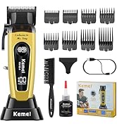 KEMEI 90-4 Professional Hair Clippers for Men, 11500 RPM Barber Clippers with LED Display, Cordle...