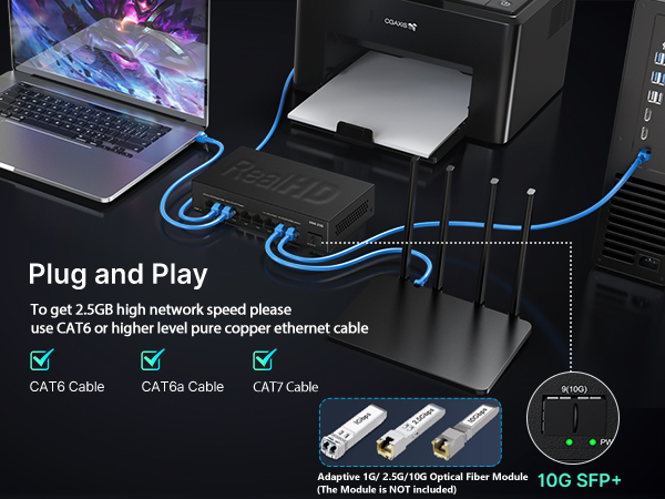 8 port 2.5 multi gigabit switch network ethernet internet switch unmanaged_