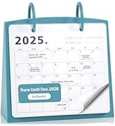 Bibiage Small Desk Calendar 2025-2026, 24 Months Jan 2025 to Dec 2026, Monthly Flip Perpetual Cal...