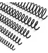 MAKEASY 100 Pack Plastic Spiral Binding Coils, 5/16"(8mm), 90 Sheet Capacity, 4:1 Pitch Black Bin...