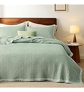 Bedsure Green Quilts Queen Size - Queen Quilt Bedding Set Bedspread Coverlet, Lightweight Corduro...