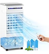 ARLIME Evaporative Air Cooler, 3-in-1 Portable Air Cooler with Fan &amp; Humidifier w/Remote, 7H Time...