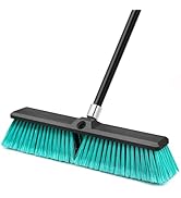 TidyBliss 18” Push Broom Outdoor Heavy Duty, Large Commercial Stiff Bristle Brush with 63 inches ...