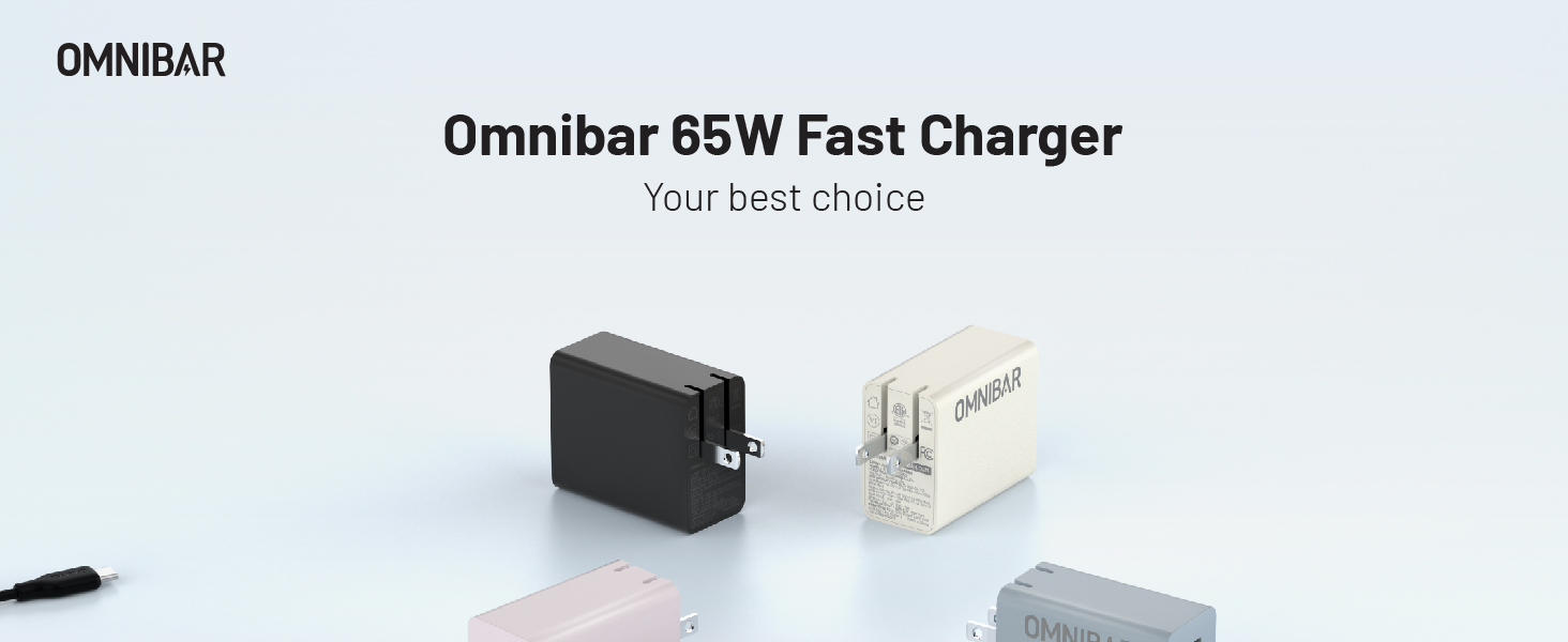 65W Foldable USB C Charger Block