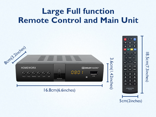 HW250STB Size Remote