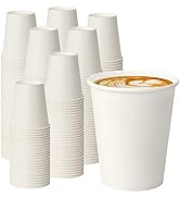 8 oz White Paper Coffee Cups, Disposable Hot Cups for Coffee, Tea, Cocoa, Water, 400 Pack