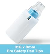 ONE-CARE PRO Safety Insulin Pen Needles 31G x 8mm (5/16’’), 100ct Box