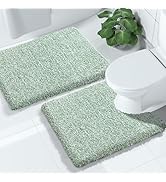 Yimobra Fluffy Bathroom Rugs Sets 2 Piece, Shaggy Toilet Rug U Shaped, Soft Non Slip Bath Mat,Thi...