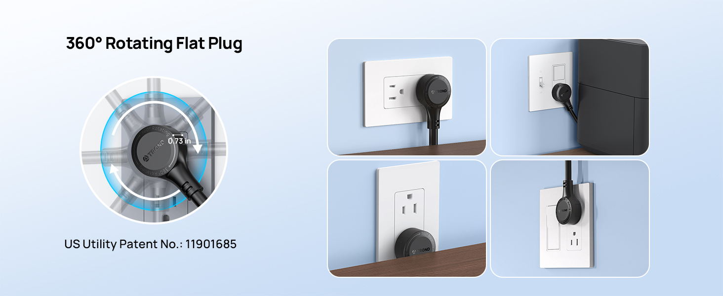 360° Rotating Flat Plug