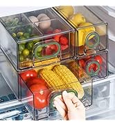 Fridge Storage Drawers, 6 PCS Large Heavy Duty Refrigerator Organizers And Storage Pull Out Bins,...
