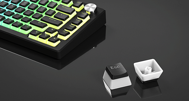 Womier Pudding Keycaps,PBT Keycaps 100 percent keyboard 130 Keys,Shine Through Keycaps