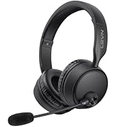 LEVN Bluetooth Headset with Microphone, Wireless Headset with Mic 60 Hrs Working Time Noise Cance...