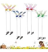 Jongdari 8pcs Dragonfly Hat Clip Realistic Fake Dragonflies Clip-On Garden Outdoor Decor Stakes P...