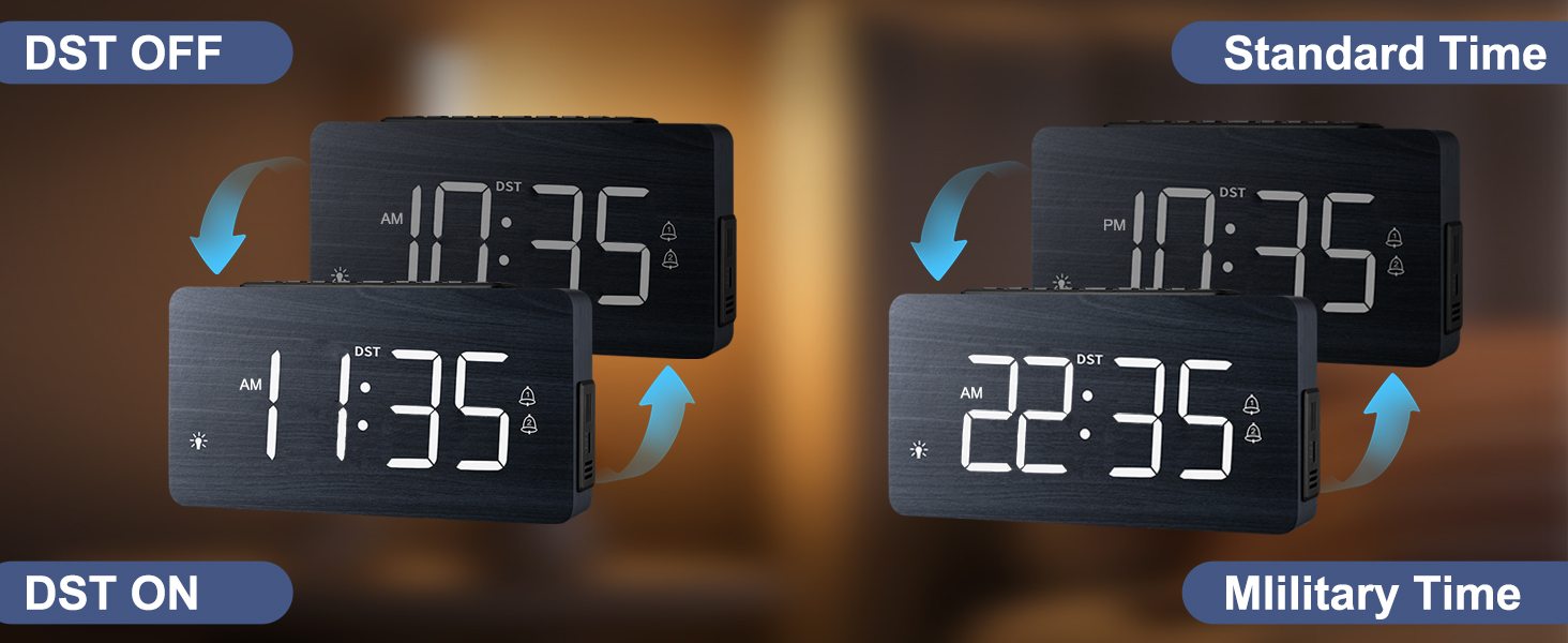 Wooden Digital Alarm Clock