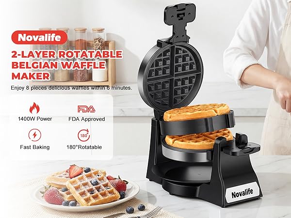 2-LAYER ROTATABLE BELGIAN WAFFLEMAKER