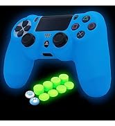 HLRAO Blue Controller Skin Silicone Grip Glow in Dark Protective Case Compatible with PS4/Slim/Pr...