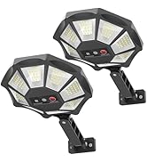 OKPRO Solar Lights Outdoor, 168LED 6500K Flood Light Dusk to Dawn, 8 Sides Solar Outdoor Lights w...