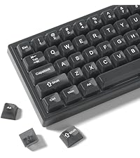 Womier Black Keycaps for Mechanical Keyboard, Shine Through Key caps PBT Custom Keycap Doubleshot, U...