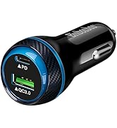 45W Dual USB C Super Fast Car Charger- (PD3.0&amp;QC3.0) Type C Car Charger Adapter Compatible with S...