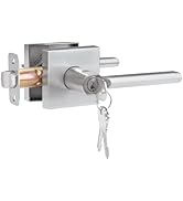 HOSOM Entry Door Handle with Lock and Key, Commercial and Residential Area, Exterior Modern Entra...