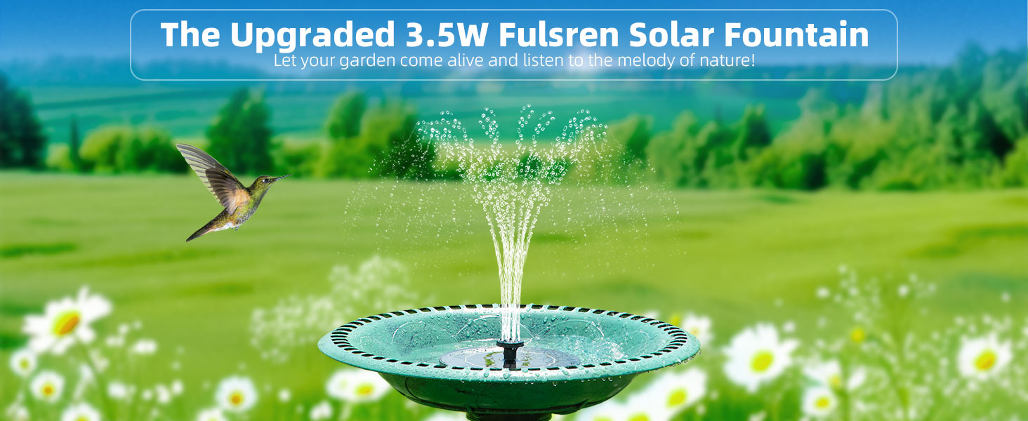 This is our upgraded version 3.5w Fulsren solar water fountainn and solar bird bath fountains