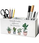 ELMCH Mental Health Inspirational Pen Pencil Holder, Motivational Wood Desk Organizer and Accesso...