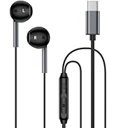 USB C Headphones Wired for iPhone 17 Pro Max/17 Air/17 Pro/17, [Black] in-Ear Earbuds with Mic &amp; ...