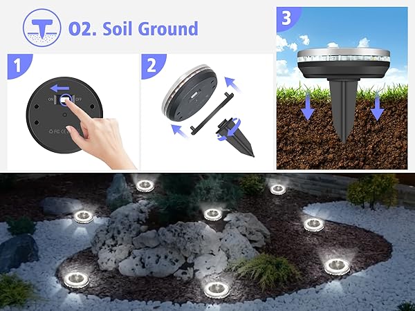 solar ground lights outdoor waterproof
