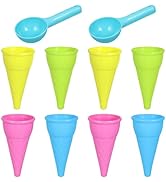 Toddmomy Toodler Toys 10 Pieces Plastic Ice Cream Cones Scoop Outdoor Beach Toys Set Kids Sand Mo...