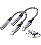 AVMAX USB C to 3.5mm Audio Headphone Adapter HiFi 2 Pack,Type c to Aux Female Cable for 16 15 Plu...