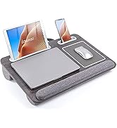 LORYERGO Laptop Lap Desk - Lap Desk Fits Up to 17" Laptops, Lap Desk for Bed w/ Wrist Rest &amp; Mous...