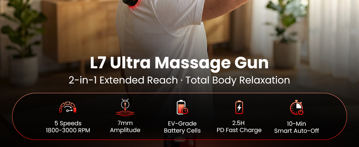 massage gun with red light