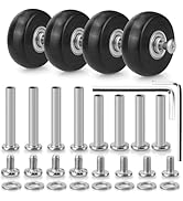 Zoofen 50 x 18mm Luggage Replacement Wheels 4 Pcs Rubber Suitcase Replacement Wheels Wear-Resista...