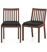 Giantex Wooden Dining Chairs Set of 2, PU Leather Upholstered Kitchen Chairs w/Rubber Wood Frame,...