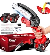Tietoc Cordless Mini Chainsaw 6 Inch [Women Friendly] Small Chainsaws Battery Powered, Electric S...