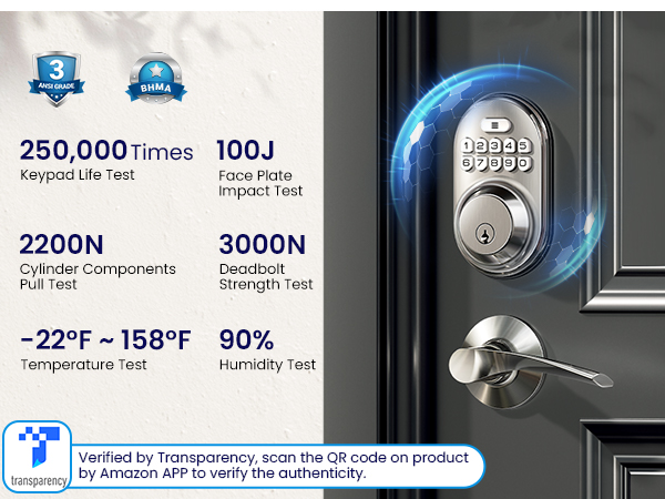 keyless entry door lock with handle 