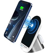 2 in 1 Wireless Charging Station, 15W Max Fast Charger Stand Qi-Certified Dock Compatible with iP...