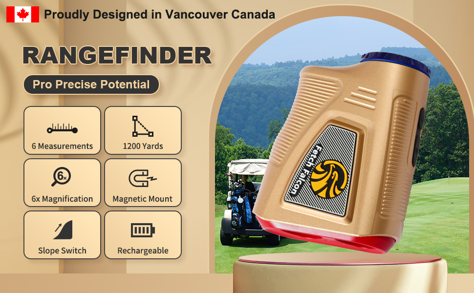 Fetch Falcon Rechargeable LCD 1200 YD Golf Laser Rangefinder