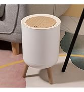 URALFA 7 L / 1.8 Gallon Round Trash Can with Lid, Small Bathroom Garbage Can with Pop-Up Lid, Dog...
