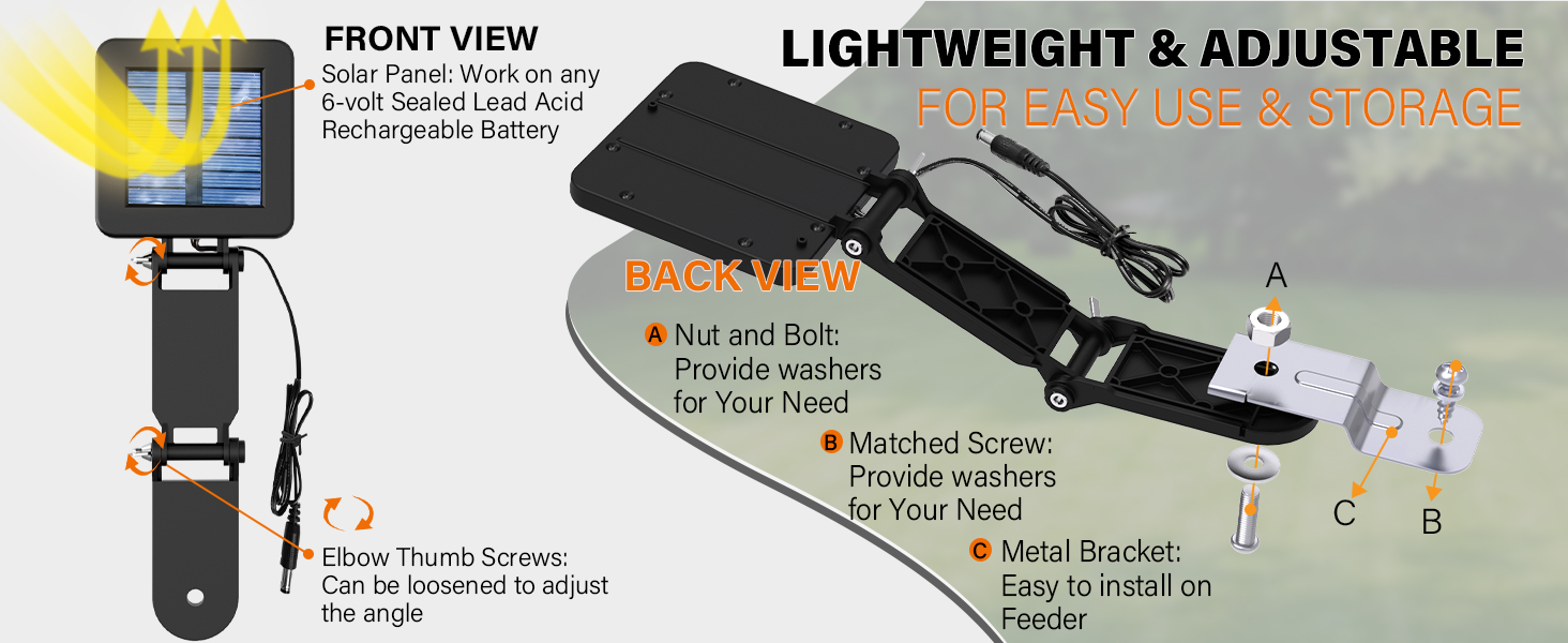  6V solar panel charger for deer feeder game feeder solar panel for hunting outdoor efficient