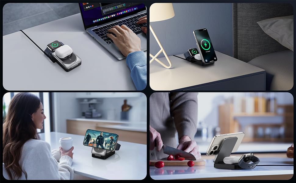 3 in 1 wireless portable charger for MagSafe