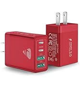 USB C Charger Block 2-Pack, Aiminu 40W 4-Port Fast USB C Charger Cube PD Power Delivery Fast Type...