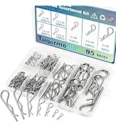 Tugermoola 95PCS 7 Sizes Stainless Steel Hitch Pin Clip Assortment Kit R Shaped Cotter Pins Faste...