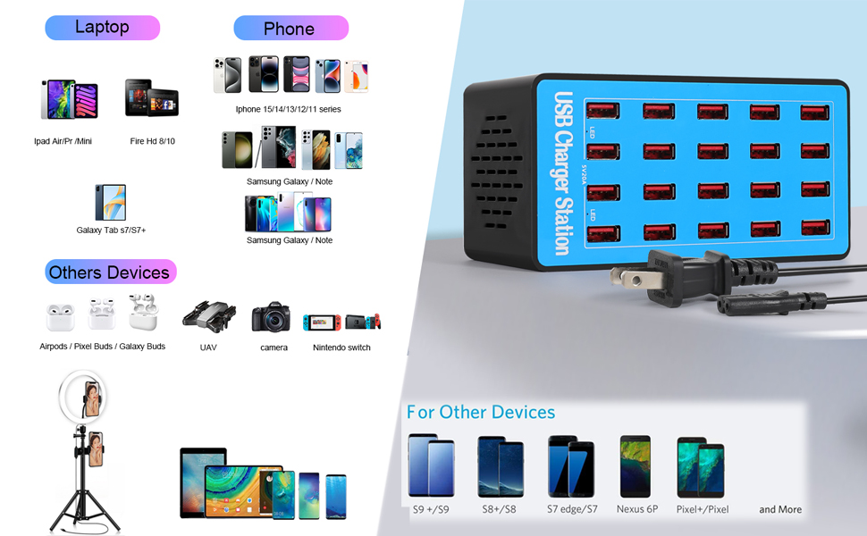 20 port usb charger