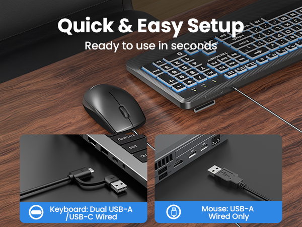 wired keyboard and mouse