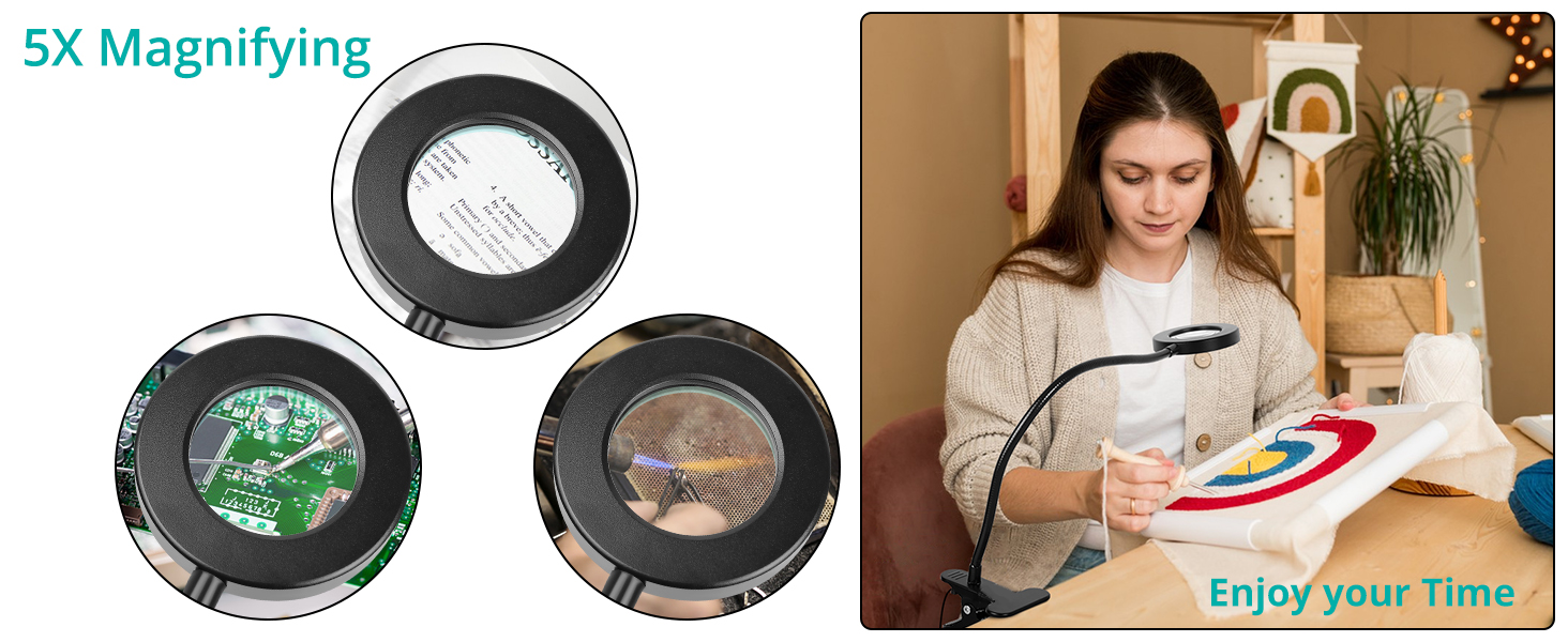 5X Magnifying Glass LED Desk Lamp