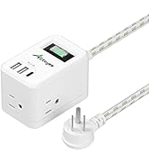 Power Strip with USB,Alitayee Travel Power Strip with 3 Outlets 3 USB Ports(Type-C and 2 Type-A) ...